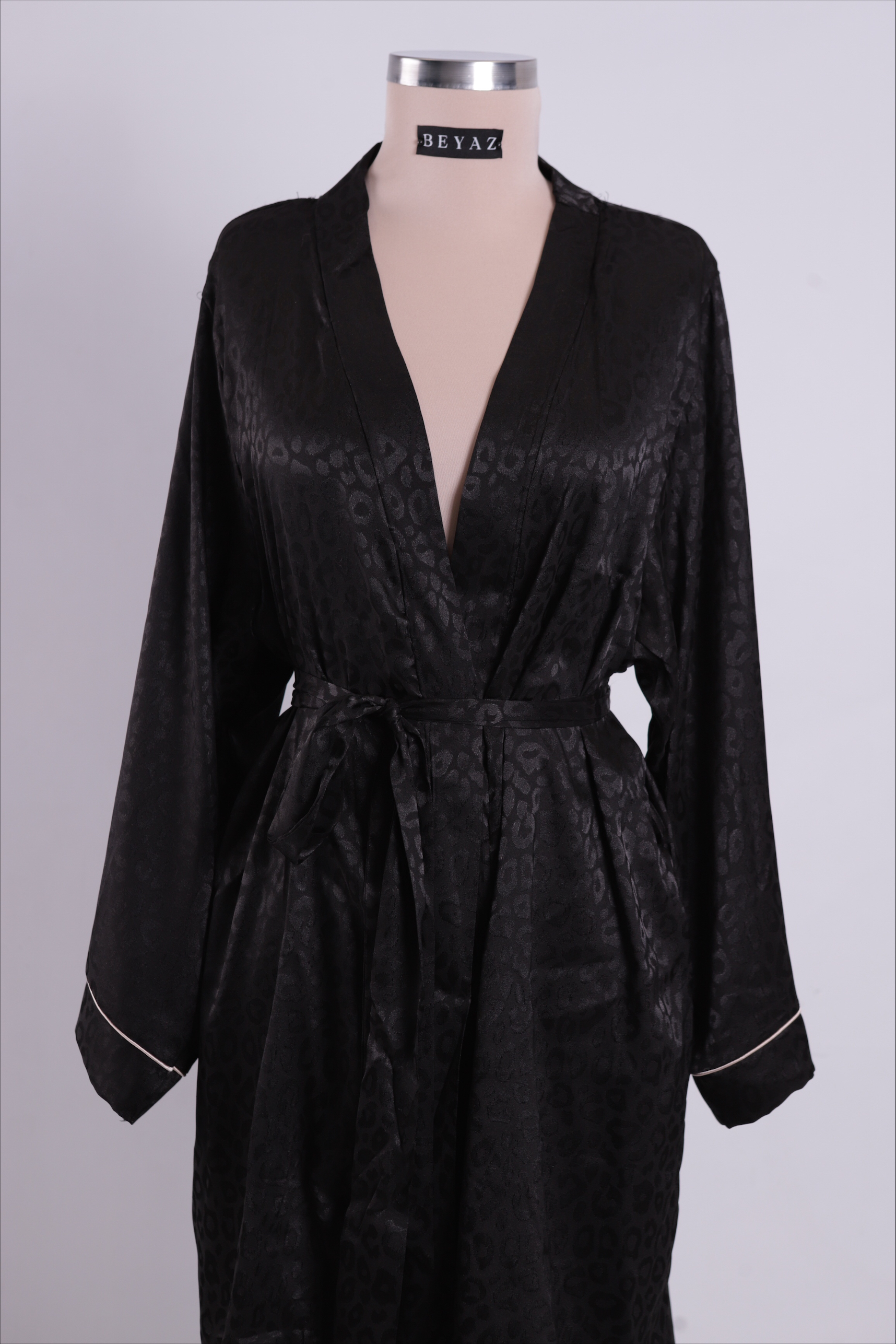 Black Satin Kimono