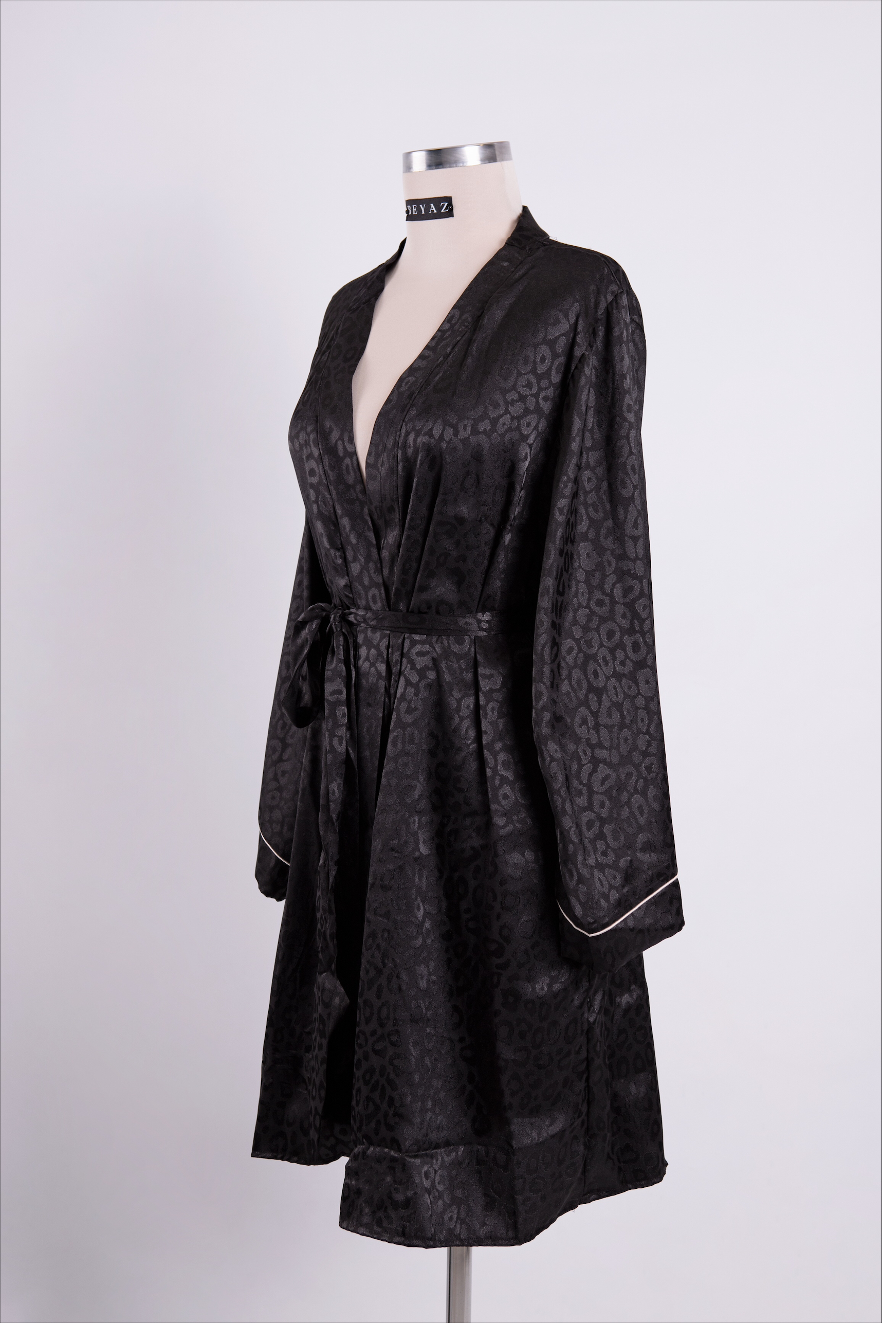 Black Satin Kimono